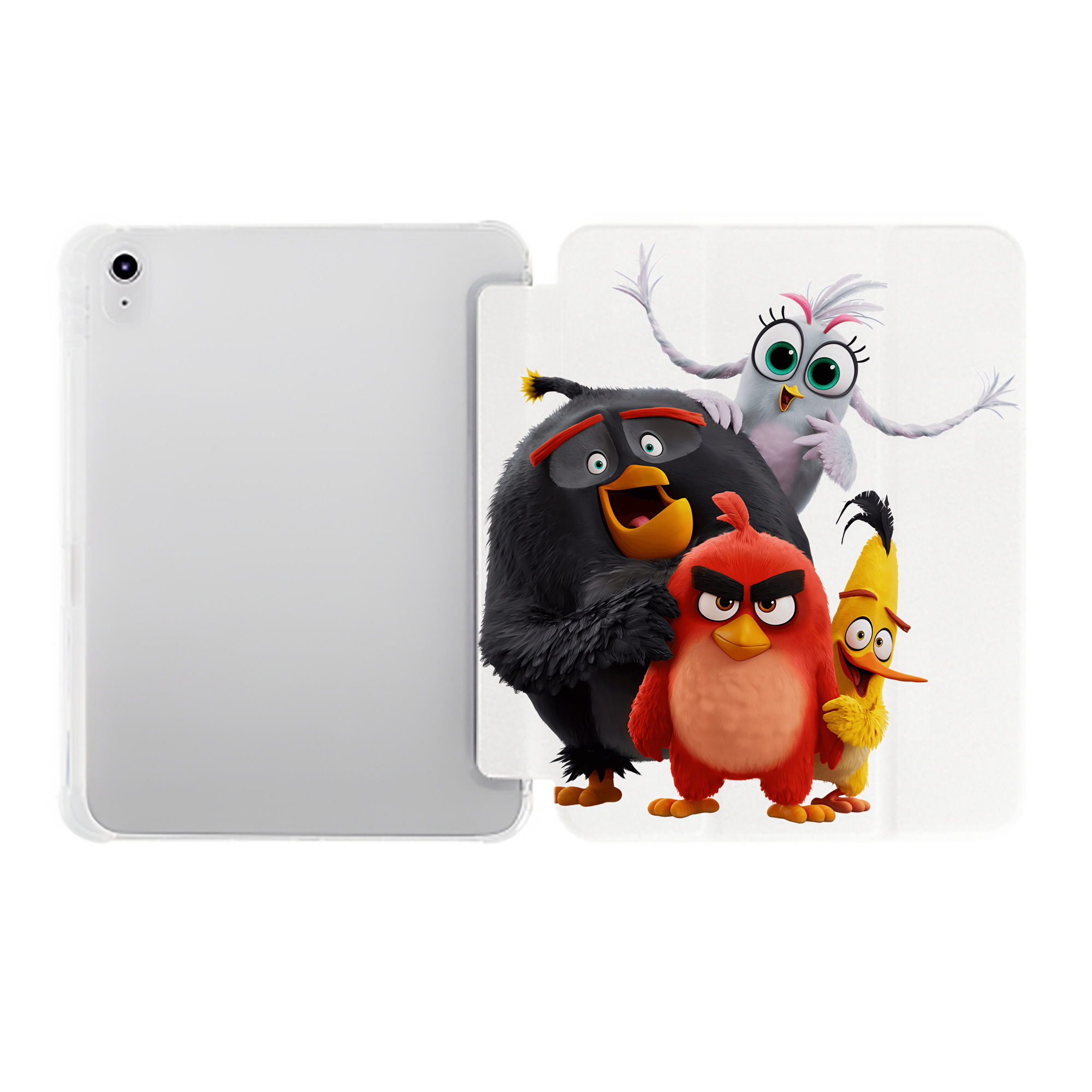 （画像用） Angry Birds アングリーバード IPad ケース ペン収納付き 三つ折りスタンド PUレザー×シリコン 対応機種9.5/10.5/10.9インチ